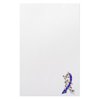 ALS Christmas Lights Ribbon Customized Stationery by awarenessgifts