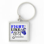 ALS Disease Awareness Fight Like a Girl Keychains