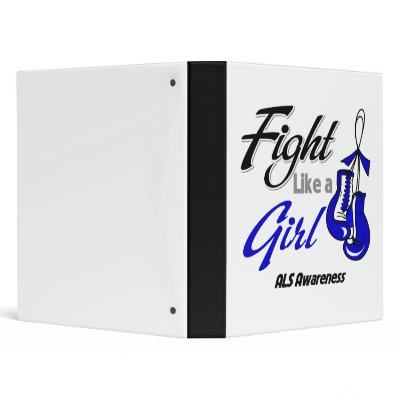ALS Disease - Fight Like a Girl 3 Ring Binder by cancerapparel