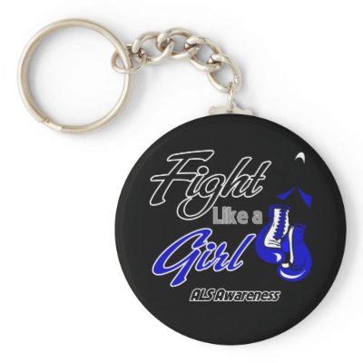 ALS Disease - Fight Like a Girl Key Chains by cancerapparel