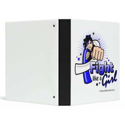ALS Disease Fist - Fight Like a Girl 3 Ring Binder by MissionWeCanDoIt