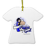 ALS Disease Fist - Fight Like a Girl Christmas Ornaments