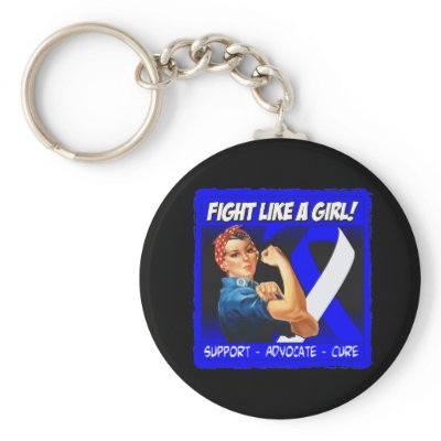ALS Disease Rosie Riveter - Fight Like a Girl Keychain by MissionWeCanDoIt