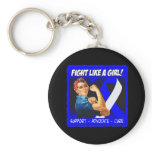 ALS Disease Rosie Riveter - Fight Like a Girl Keychain