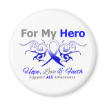 ALS Disease Tribal Ribbon Hero Fridge Magnets