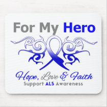 ALS Disease Tribal Ribbon Hero Mouse Pads