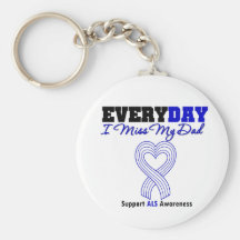 ALS Every Day I Miss My Dad Key Chain