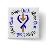ALS Faith Hope Love Cross Pinback Buttons