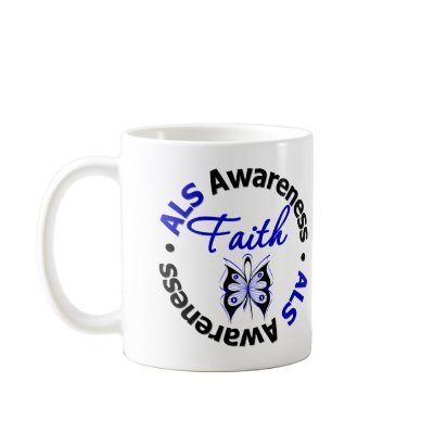 ALS Faith Scripted Butterfly Coffee Mug by giftsforawareness