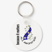 ALS Flower Ribbon 3 keychains by awarenessgifts ALS Flower Ribbon 3 keychains