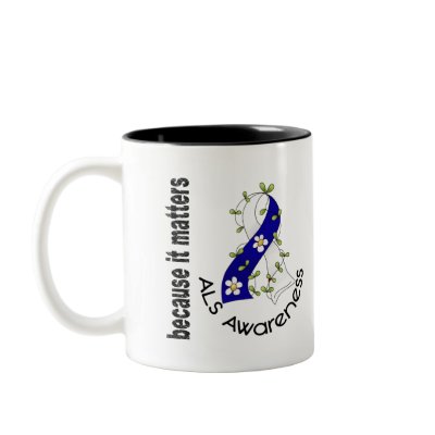 ALS Flower Ribbon 3 Coffee Mugs by awarenessgifts