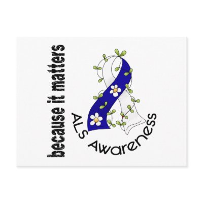 ALS Flower Ribbon 3 Post Card by awarenessgifts