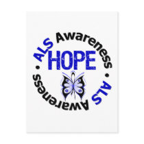 ALS HOPE Grunge Butterfly Postcard