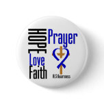 ALS Hope Love Faith Prayer Cross Pinback Button