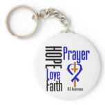 ALS Hope Love Faith Prayer Cross Keychain