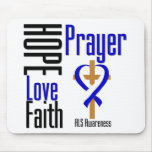 ALS Hope Love Faith Prayer Cross Mouse Mats