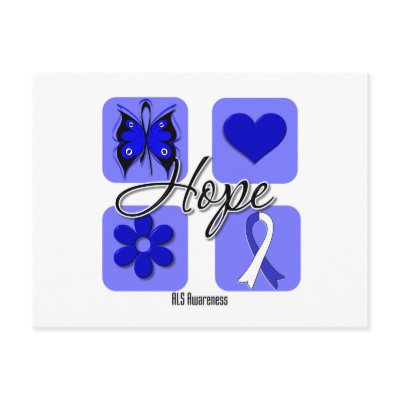 ALS Hope Love Inspire Awareness Post Cards by giftsforawareness