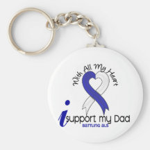 ALS I Support My Dad Keychain