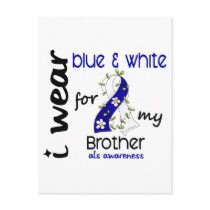 ALS I Wear Blue and White For My Brother 43 Postcards