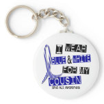 ALS I Wear Blue And White For My Cousin 37 Key Chains