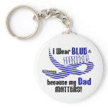 ALS I Wear Blue And White For My Dad 33 Keychain