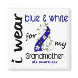 ALS I Wear Blue and White For My Grandmother 43 Fridge Magnets