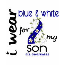 ALS I Wear Blue and White For My Son 43 t-shirts by awarenessgifts ALS I Wear Blue and White For My Son 43 t-shirts