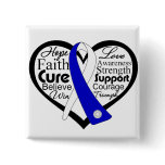 ALS Lou Gehrig's Disease Heart Ribbon Collage Button