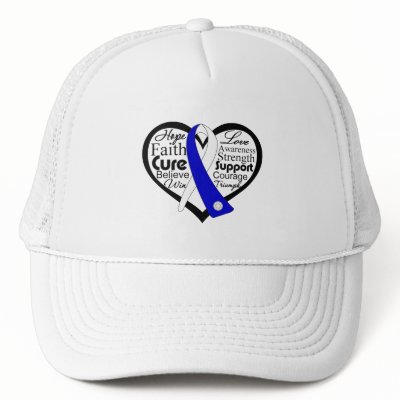 ALS Lou Gehrig's Disease Heart Ribbon Collage Mesh Hats by diseaseapparel
