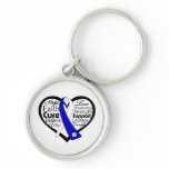 ALS Lou Gehrig's Disease Heart Ribbon Collage Key Chain