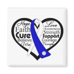 ALS Lou Gehrig's Disease Heart Ribbon Collage Fridge Magnets