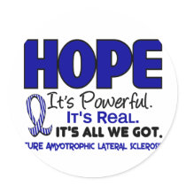 ALS Lou Gehrig's Disease HOPE 1 stickers by awarenessgifts ALS Lou Gehrig's Disease HOPE 1 stickers