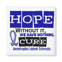 ALS Lou Gehrig's Disease HOPE 2 magnets by awarenessgifts ALS Lou Gehrig's Disease HOPE 2 magnets