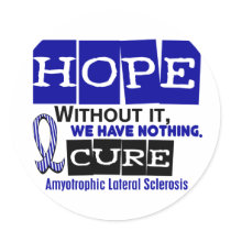ALS Lou Gehrig's Disease HOPE 2 stickers by awarenessgifts ALS Lou Gehrig's Disease HOPE 2 stickers