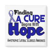 ALS Lou Gehrig's Disease HOPE 5 magnets by awarenessgifts ALS Lou Gehrig's Disease HOPE 5 magnets