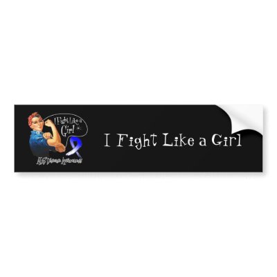 ALS Lou Gehrigs Fight Like a Girl Rosie Riveter Bumper Stickers by MissionWeCanDoIt
