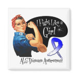ALS Lou Gehrigs Fight Like a Girl Rosie Riveter Refrigerator Magnets