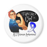 ALS Lou Gehrigs Fight Like a Girl Rosie Riveter Refrigerator Magnets