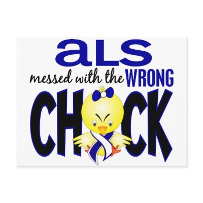 ALS Messed With The Wrong Chick Postcard by awarenesschicks