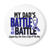 ALS My Battle Too 1 Dad Refrigerator Magnets