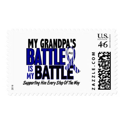 ALS My Battle Too 1 Grandpa Postage Stamps by awarenessgifts
