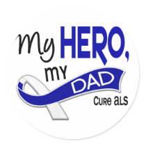ALS My Dad My Hero 42 Round Stickers
