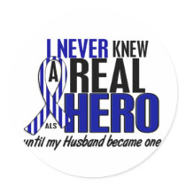 ALS Never Knew A Hero 2 Husband Sticker