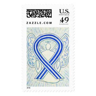 ALS Stripes Awareness Ribbon Angel Postage Stamps