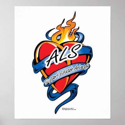 ALS Tattoo Heart Poster by fightcancertees