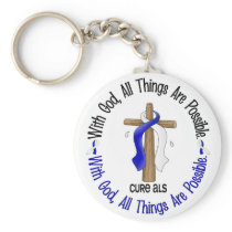 ALS With God Cross Key Chains