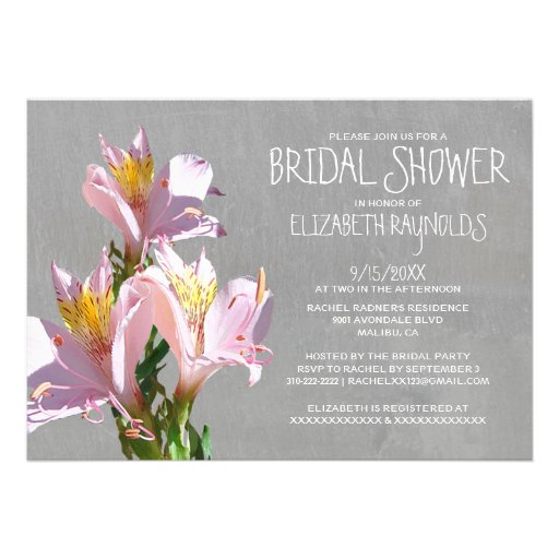 Alstroemeria Bridal Shower Invitations