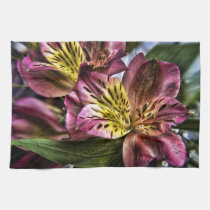 Alstroemeria Peruvian Lily bloom kitchen tea towel american mojo kitchen towels