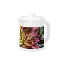 Alstroemeria Peruvian Lily flower teapot teapots