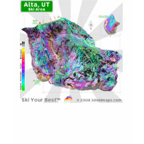 Alta Ski Area 3dSkiMaps Women's T-Shirt (back)
